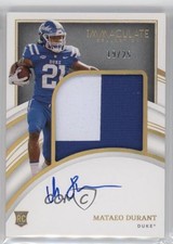 2022 Immaculate Collegiate Rookie Gold 19/25 Mataeo Durant #78 Patch Auto 1i3m