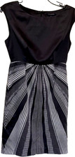 Banana Republic Black White Sheath Dress Size 0 Geometric Career Office Cocktail