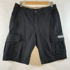 Vintage Union Bay Mens Cargo Shorts Sz 33 Black Y2K Streetwear Grunge Logo