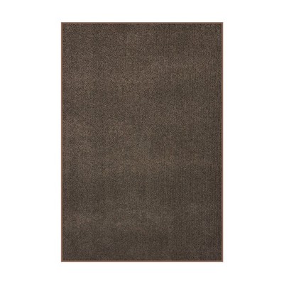 Koeckritz Mocha Brown Wide-Ribbed Indoor/Outdoor Rug for Patios, Decks, Sunrooms