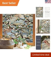 Sunset | Privacy Window Film with Vibrant Colored Pattern | Non-Adhesive & UV...