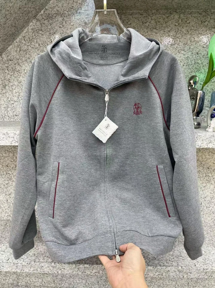 Chaqueta deportiva Brunello Cucinelli para hombre cálida informal manga larga con capucha cremallera Foto 4 de 4