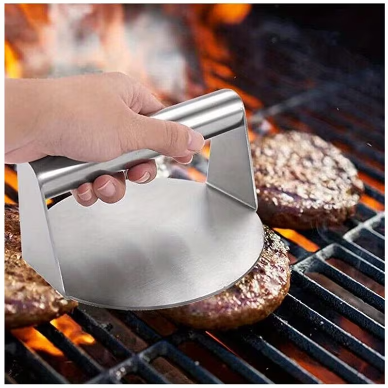 Mini Presse à Hamburger Antiadhésive En Acier Inoxydable 6 Pouces Gril