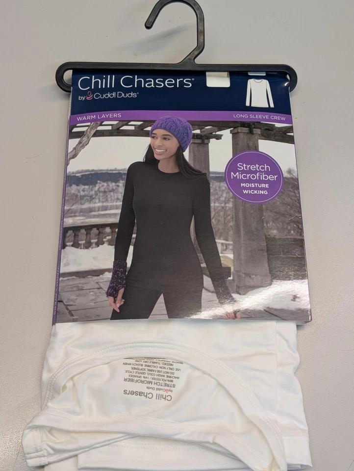 Camisa redonda Cuddl Duds CD9485 para mujer Chill Chasers capas cálidas manga larga Foto 3 de 3