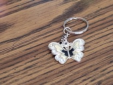 Rhinestone Keychain With Butterfly Design