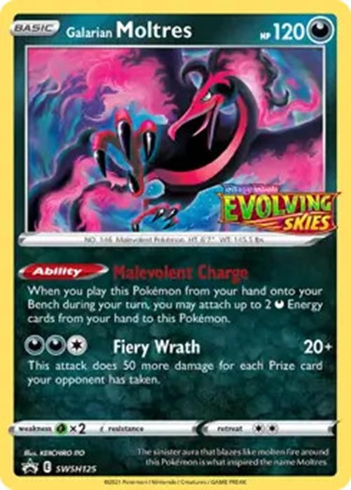 Galarian Moltres - SWSH125 - Pokemon Sword & Shield Promo PreRelease Holo NM