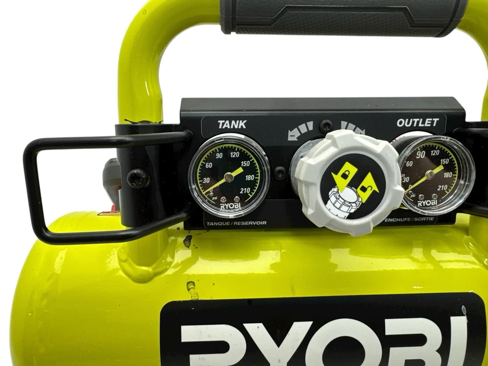 Compresor de aire horizontal portátil RYOBI ONE+ 18V 1 galón herramienta P739 solo usado Foto 2 de 4