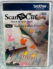 NEW Brother Scan N Cut USB No. 2 Appliqué Pattern Collection CAUSB2
