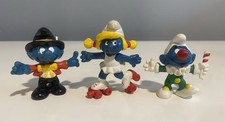 Vintage Smurfs 1981 Smurfette Roller Skates Clown Photographer Set 3