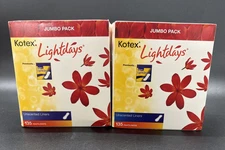 2x KOTEX LIGHTDAYS Unscented Liners JUMBO BOX 135 ea Vtg 2004 TOTAL 270 Prop TV