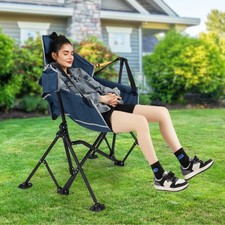 Oversized Hammock Camping Chair Foldable Swing Chair Blue