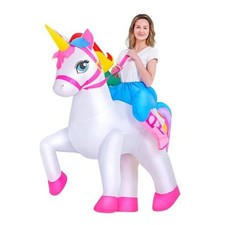 Halloween Inflatable Unicorn Costume for Adults Full Body Blow up Halloween