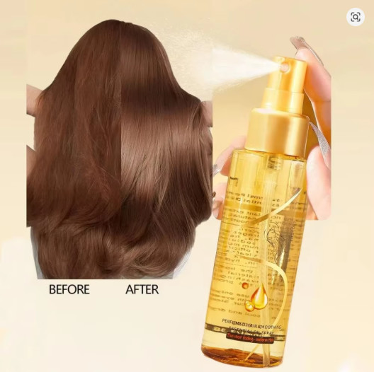Spray d'huile essentielle cheveux secs pour réparer les pointes fourchues