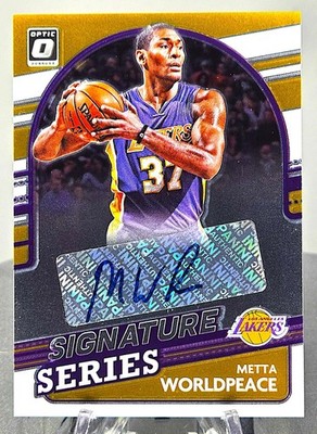 2021-22 Donruss Optic Signature Series Metta World Peace Auto SS-MWP