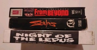 LOT OF 3 RARE HORROR VHS TAPES FROM BEYOND SCALPS NIGHT OF THE LEPUS