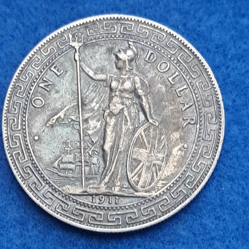 1911 Great Britain Silver Trade Dollar