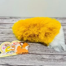 Fox Fluffy Tail Plush Orange White Keychain Chokon New Japan Import US Seller