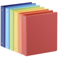 1-inch 3 Ring Binder with 2 Interior Pockets, 1''Durable Binders Holds US Let...