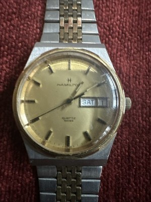 Hamilton Quartz Men s Watch Two Tone WR 907880 New Battery