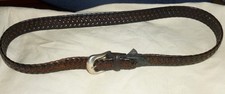 BRIGHTON BRAIDED LEATHER BELT Fits Most Sizes, 42" Smaller, Holes Whole Length