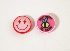 Don't worry Be Happy and Emoji Happy Face Crocs Shoe Charms 2 pieces