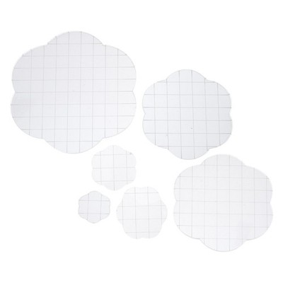 6pcs Clear Stamp Block: Acrylic Block with Grid Lines for Stamps - Flower