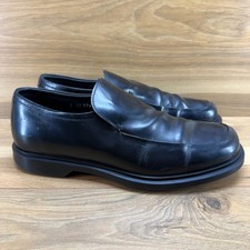 PRADA Black Leather Vintage Loafers Mens US 8 UK 7 Square Toe Slip On