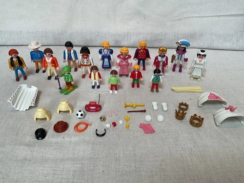 Vintage + Lot of Playmobil Figures & Accessories Knights, Native Americans, Kids