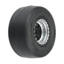 PRO10218-10  1/16 Reaction Rear Tires MTD 8mm Black/Silver (2): Losi Mini Drag