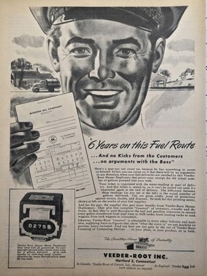 Veeder-Root Master Meter Duplicator Print Ad 1945 - Fuel Oil Inventory Control