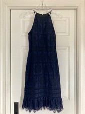 Banana Republic Black Blue Flower Lace Dress Size 2
