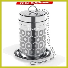 Compact and Stylish Tea Strainer with Secure Lid - Ideal for Home Brewing