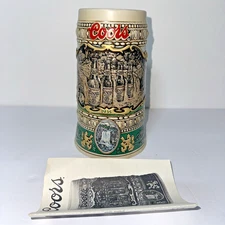 1990 Coors Collectors Edition Beer Stein 1935 Print  Made In Brazil Brshf