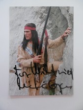 Gojko Mitic autograph signed 10x15 cm postcard "Winnetou"