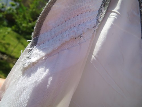 EXQUISITE SILVER IVORY STRIPE HARVEY NICHOLS VINTAGE PROM WEDDING DRESS SZ 10/12 - Picture 11 of 12