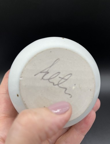 Künstler signierte 4" Keramik Knospenvase minimalistisch modern Studiokeramik GESCHENK Qualität - Bild 3 von 7