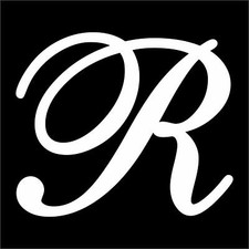 adesivo prespaziato LETTERA R CORSIVO BIANCO pre-spaced sticker car decal