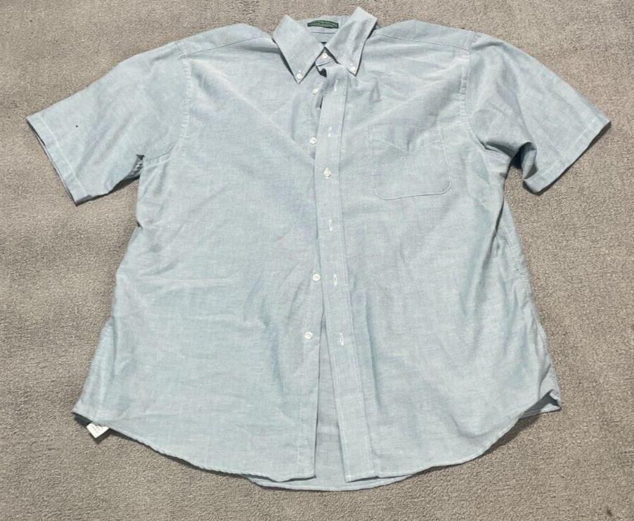 FILA Camicia elegante uomo Savile Row blu con bottoni manica corta taglia 16 5