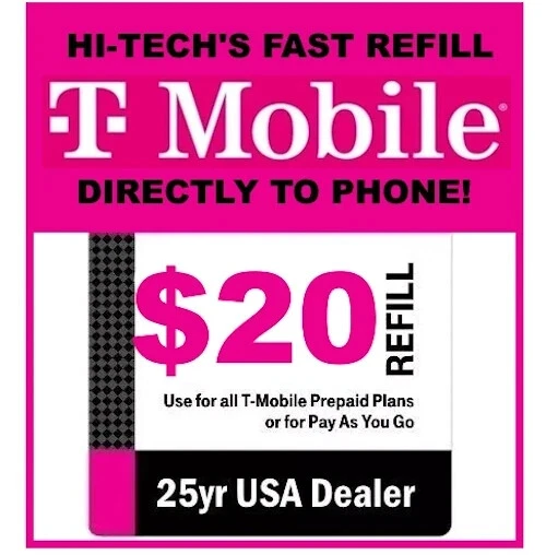 $20 T-MOBILE PREPAID FASTEST DIRECT ONLINE REFILL 25yr USA TRUSTED DEALER - Image 2 of 2