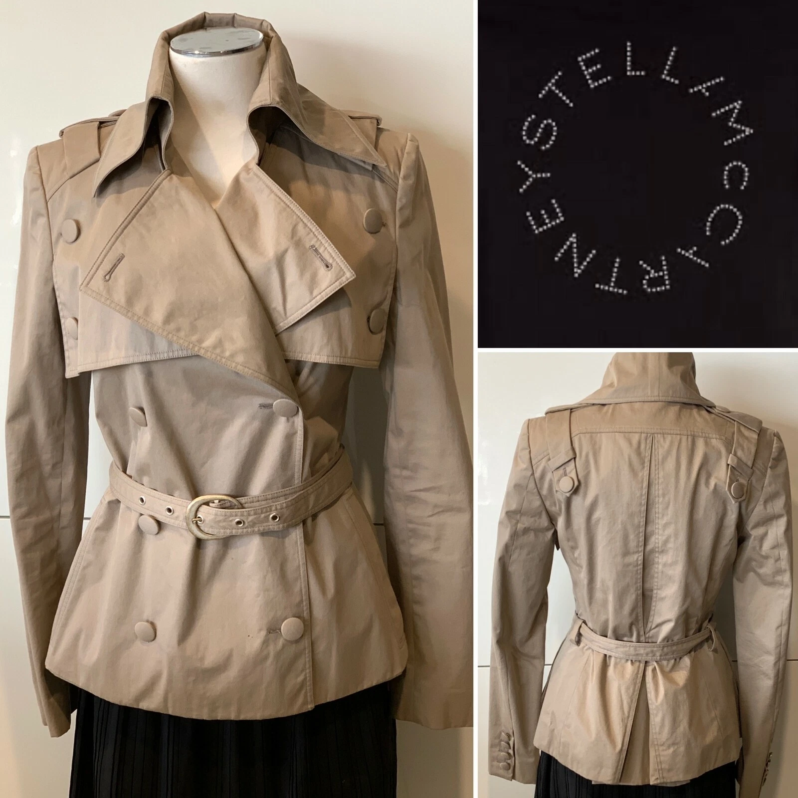 Stella McCartney — STELLA McCARTNEY Was $2500 Lined Double Breast Belt Trench Coat 40IT/10AU/6US