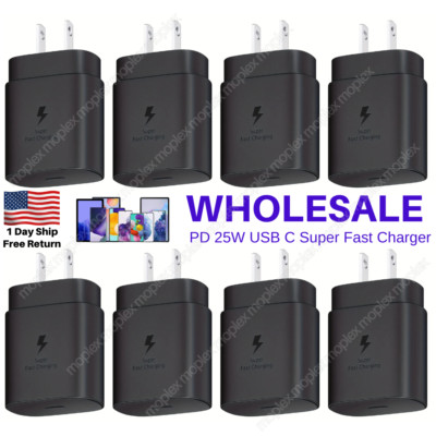 Bulk PD 25W Type C USB-C Super Fast Wall Charging Adapter For iPhone Samsung Lot