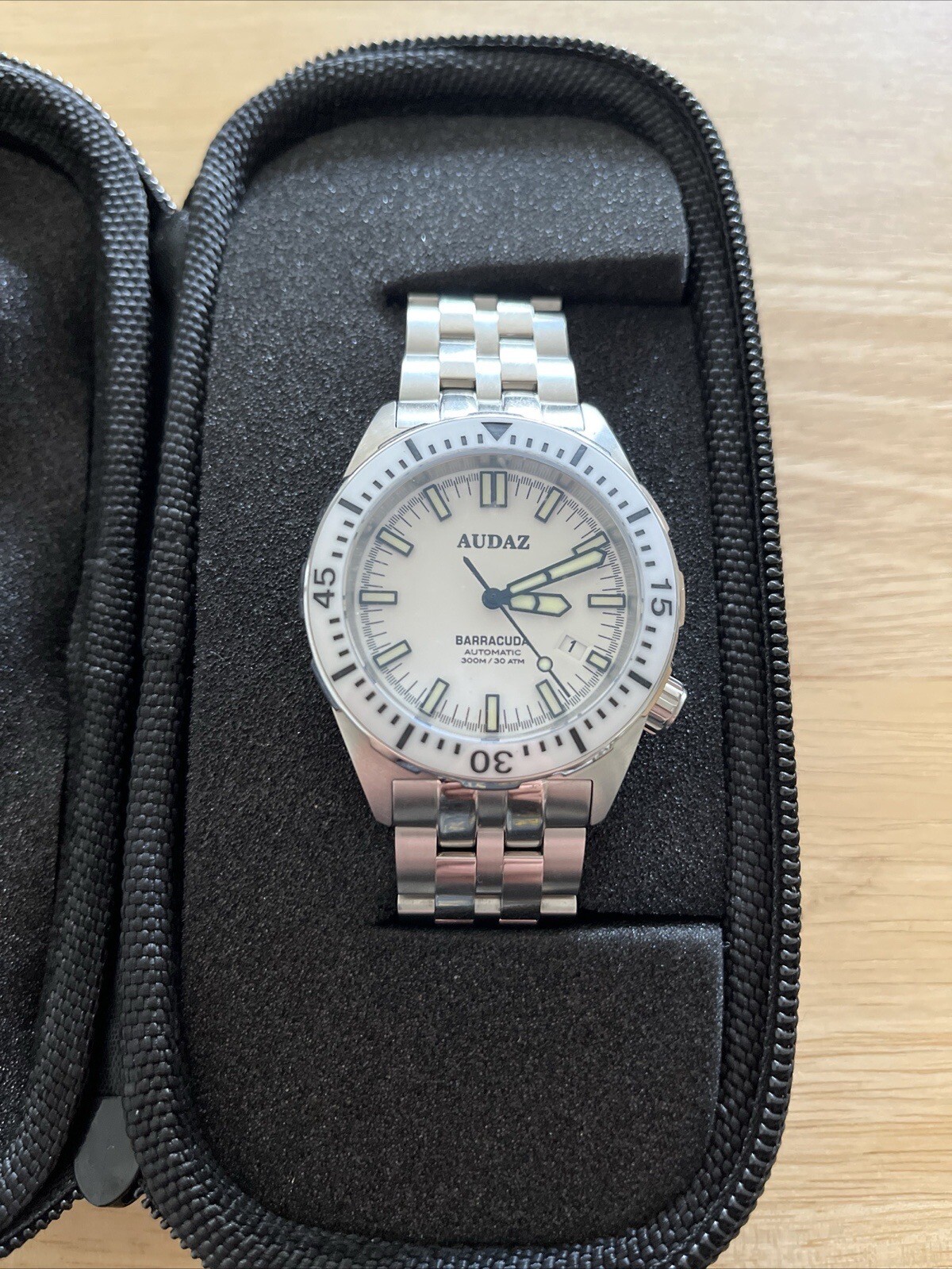 Audaz Baracuda Men’s Dive Watch White Face White Ceramic Bezzle eBay