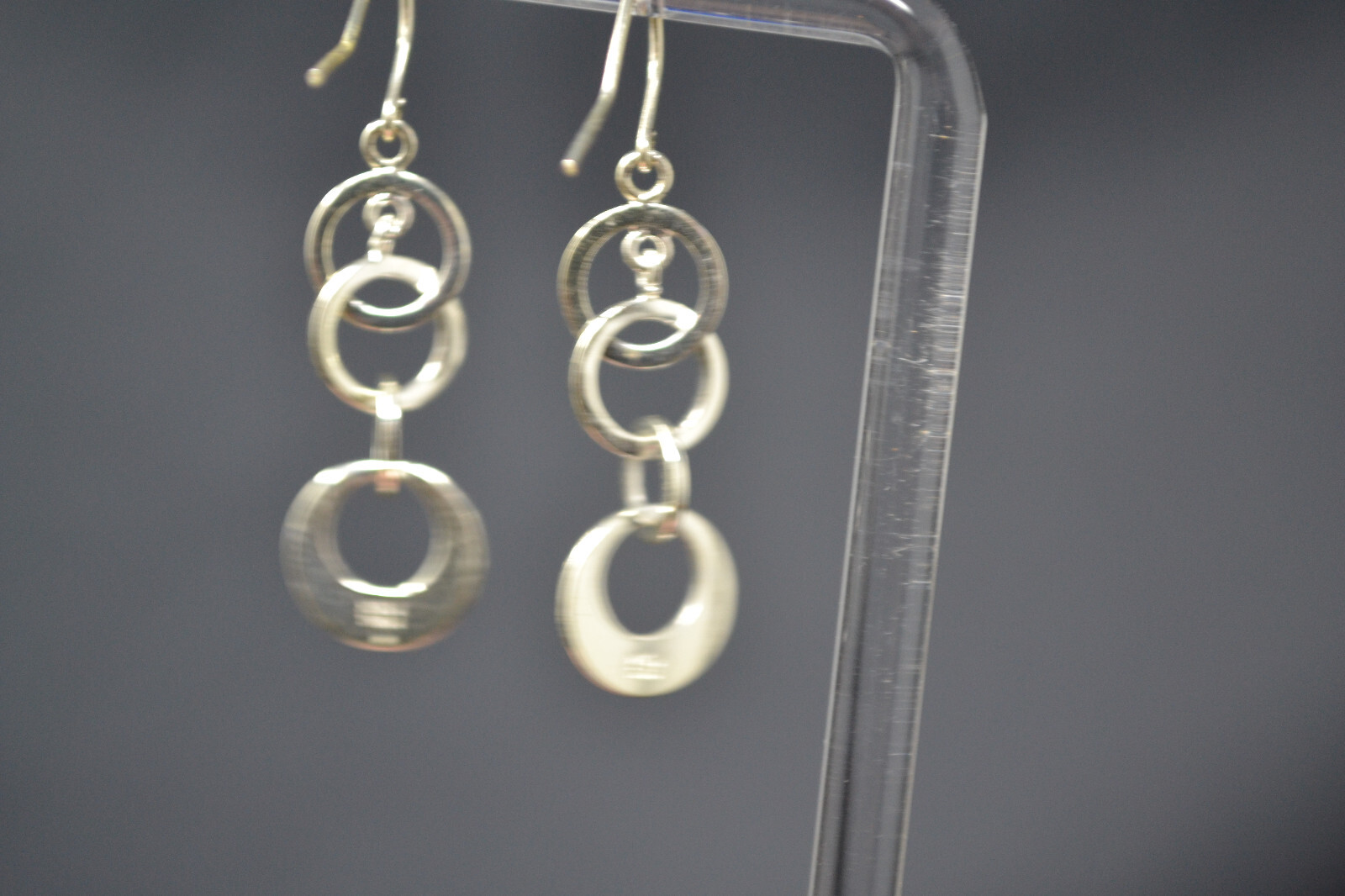 Circle Hoop Loop Dangle Ringlet Sterling Silver E… - image 3