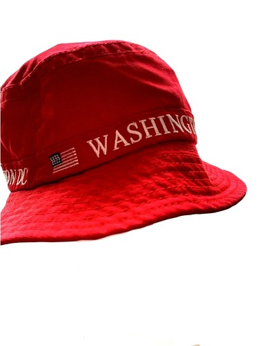 Washington DC Bucket Hat Red USA Flag 