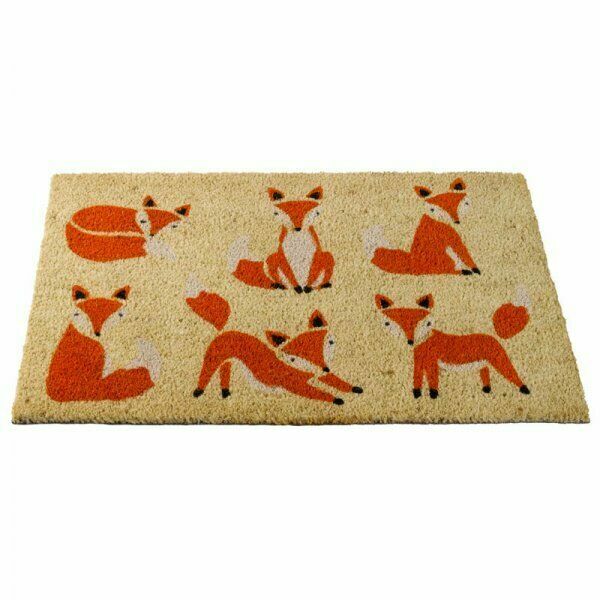 Six Vixens Fox Natural Coir Doormat Foxy Indoor Outdoor Door Mat