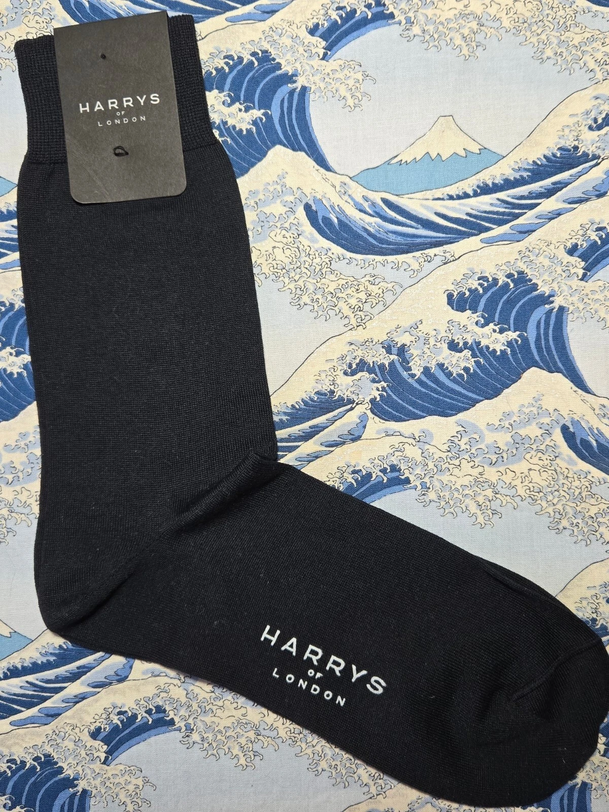Harrys of London Italian Cotton Mix Socks Navy Medium UK 7-9 EUR 41-43 RRP £25