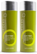 Hair Building Fibers by Focus, 2 bottles Medium Brow Color 1.23 Oz/35 Grams Each