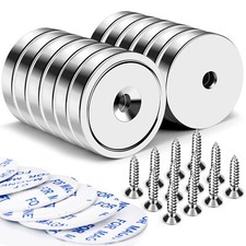 Magnets110lb+ Strong Neodymium Cup Magnets with Screws for Wall Mount...