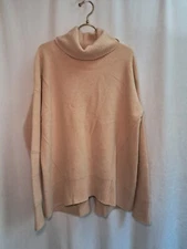 Brochu Walker Size L Reverse Seam Long Sleeve Turtleneck Sweater Merino Angora
