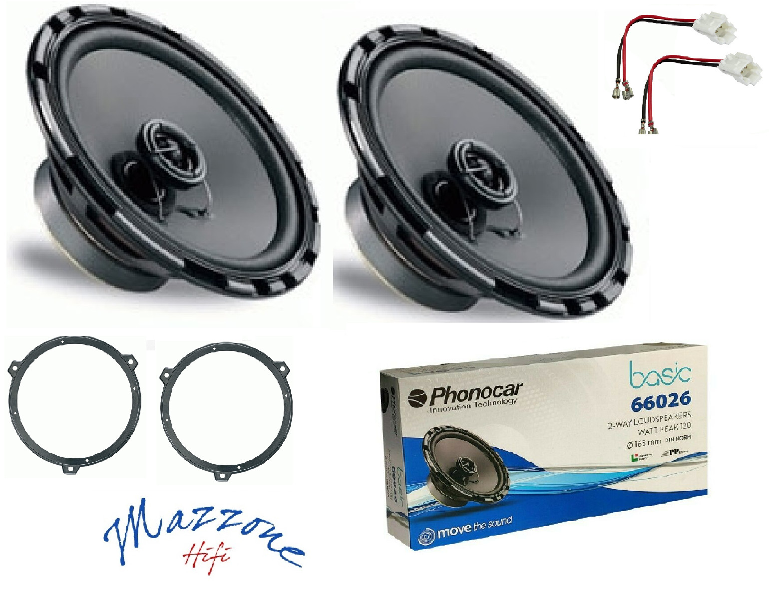Kit 2 casse PHONOCAR 66026 FIAT PANDA 03>12 (169) CON/SUP POST ALTOPARLANTI AUTO